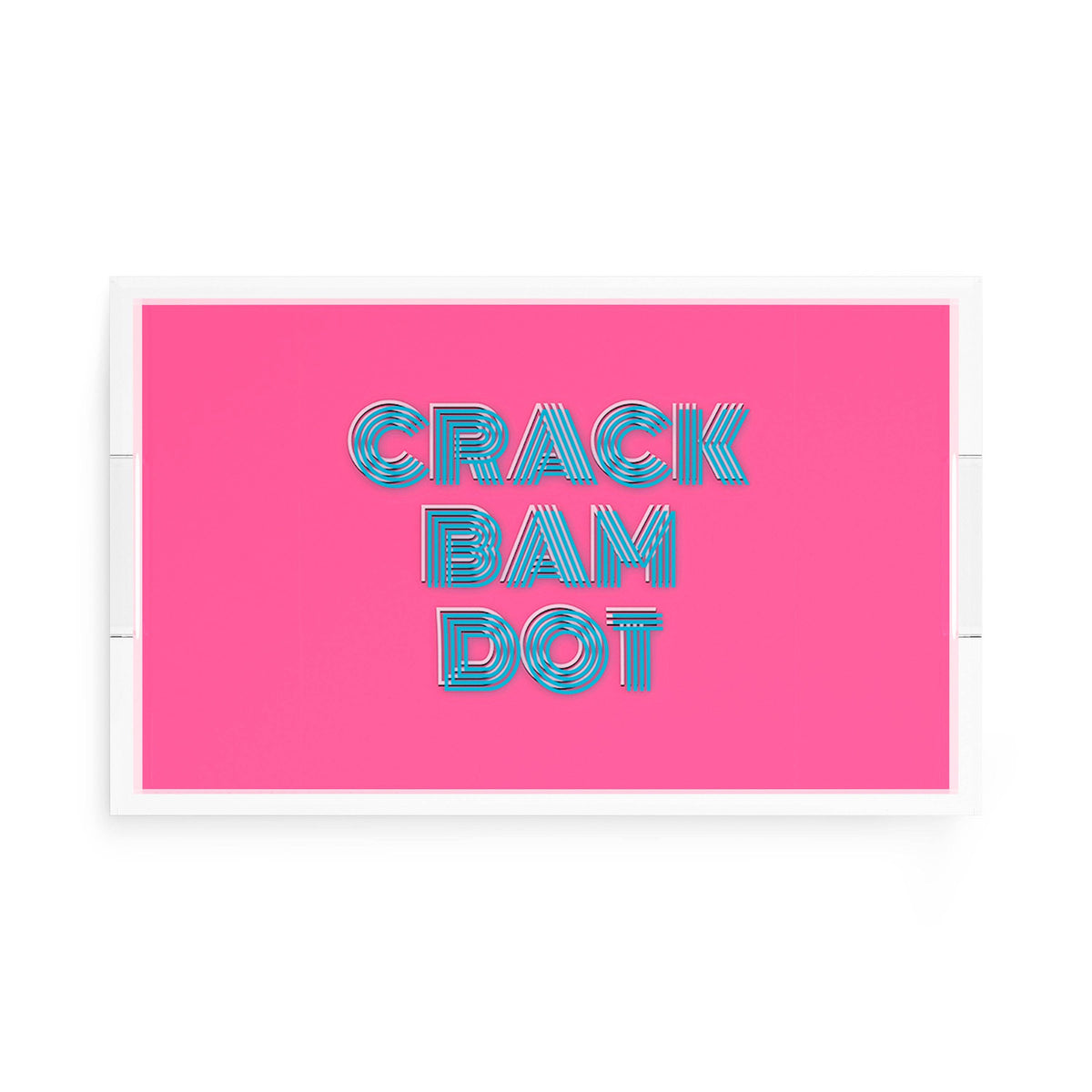 Mahjong Crack Bam Dot Hybiscus Powder Acrylic Rectangle Decorative Tray