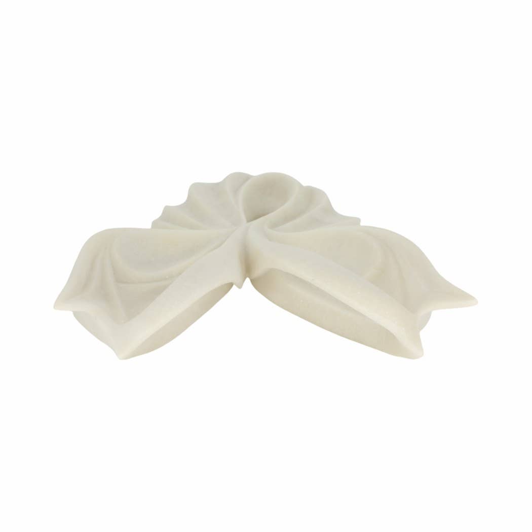 Decorative Sculpture - White Quartz Resin Butterfly, 16 in.