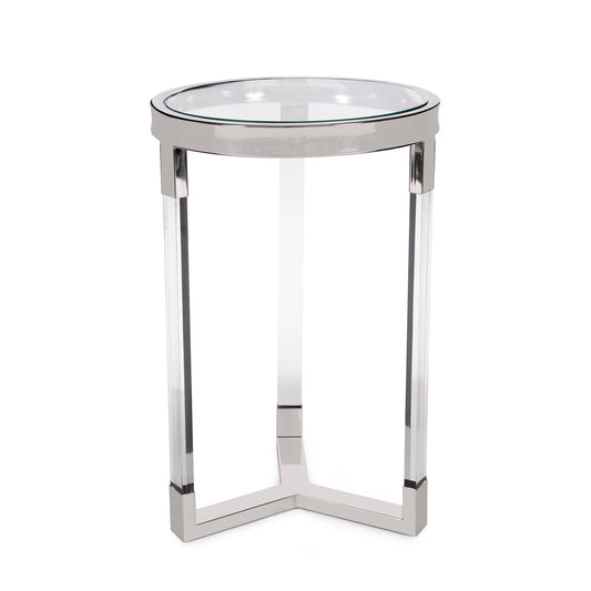 Round Stainless Steel & Acrylic Side Table