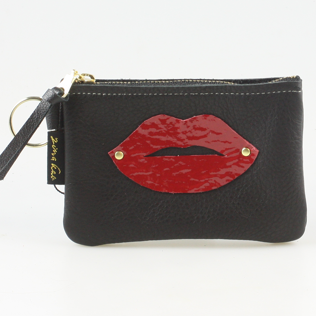 The LIPS Appliqué Clutch/Makeup Bag