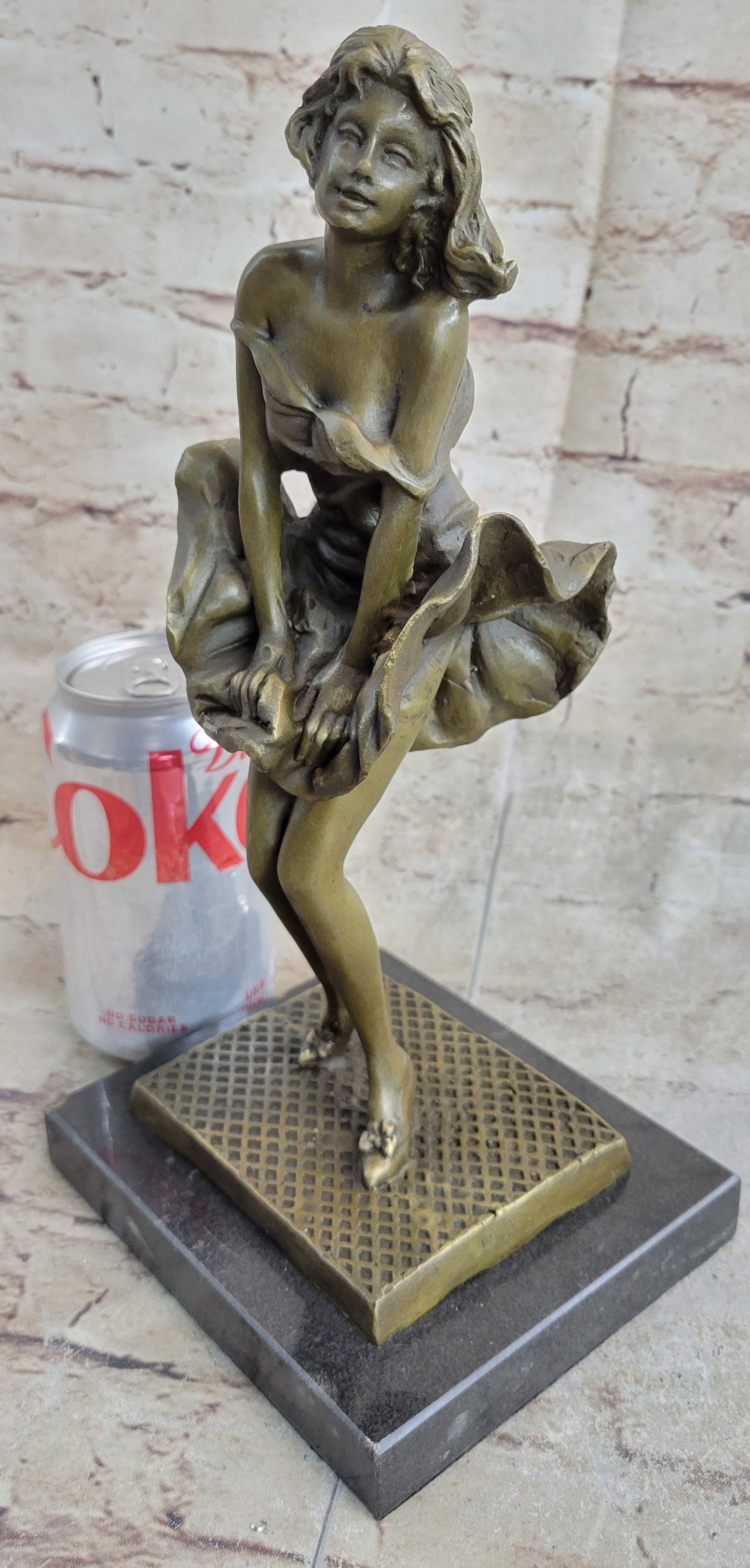 Art Deco Hand Made Original Marylin Monroe Seven Year Itch Solid Bronze Sculpture