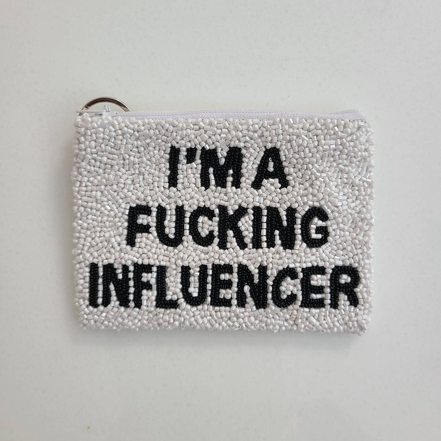 "I'm an Influencer" Beaded Coin Purse