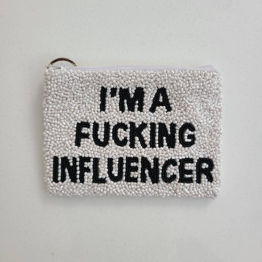 "I'm an Influencer" Beaded Coin Purse
