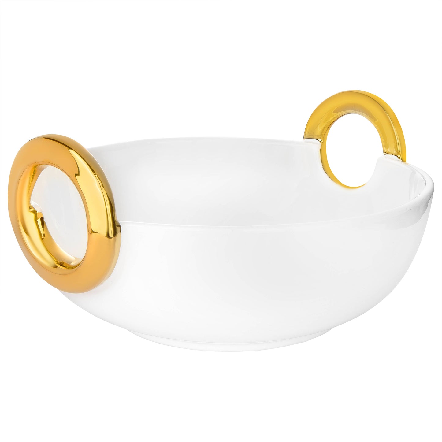 Ceramic Bowl With Gold Loop Handle