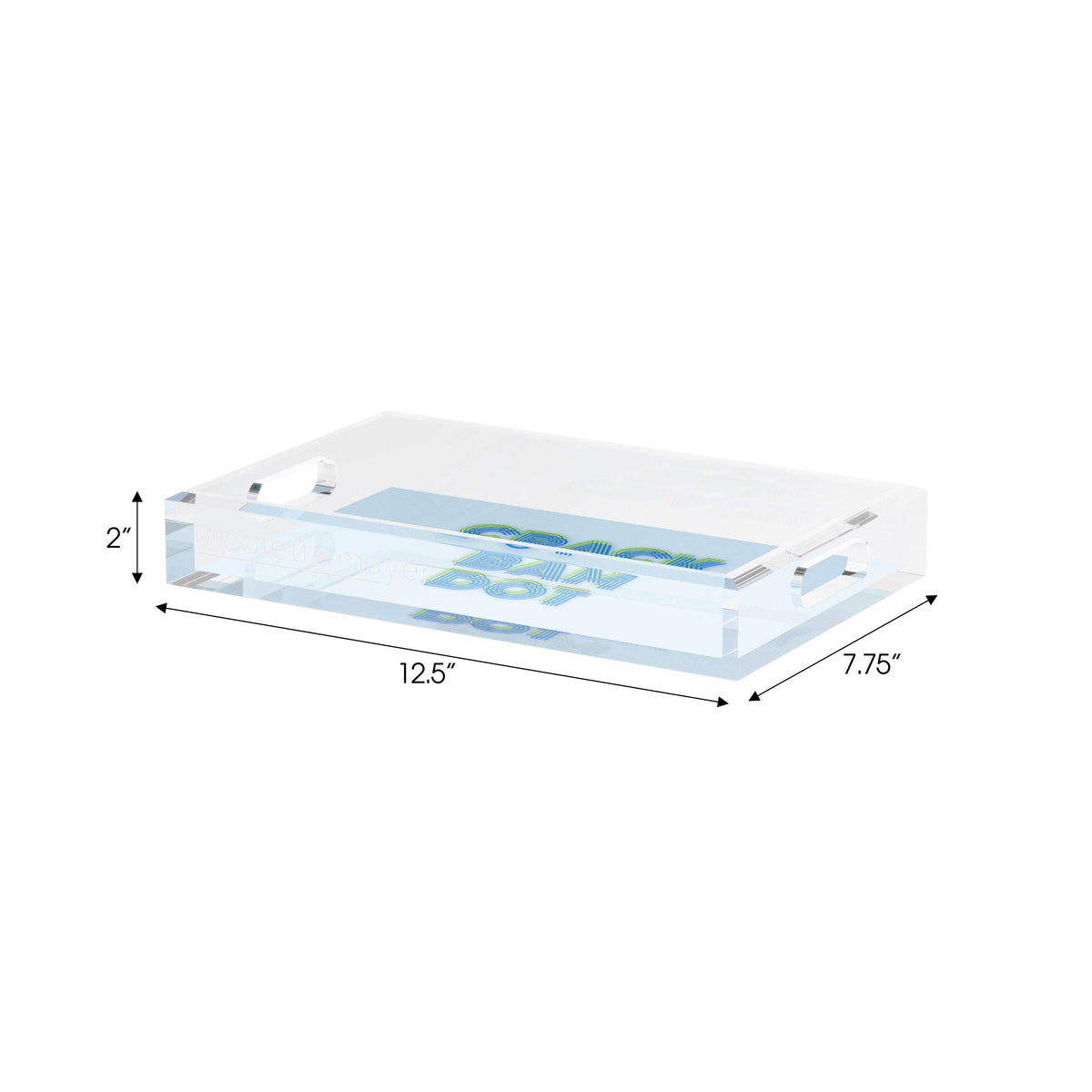 Mahjong Crack Bam Dot Blues Celery Acrylic Rectangle Decorative Tray