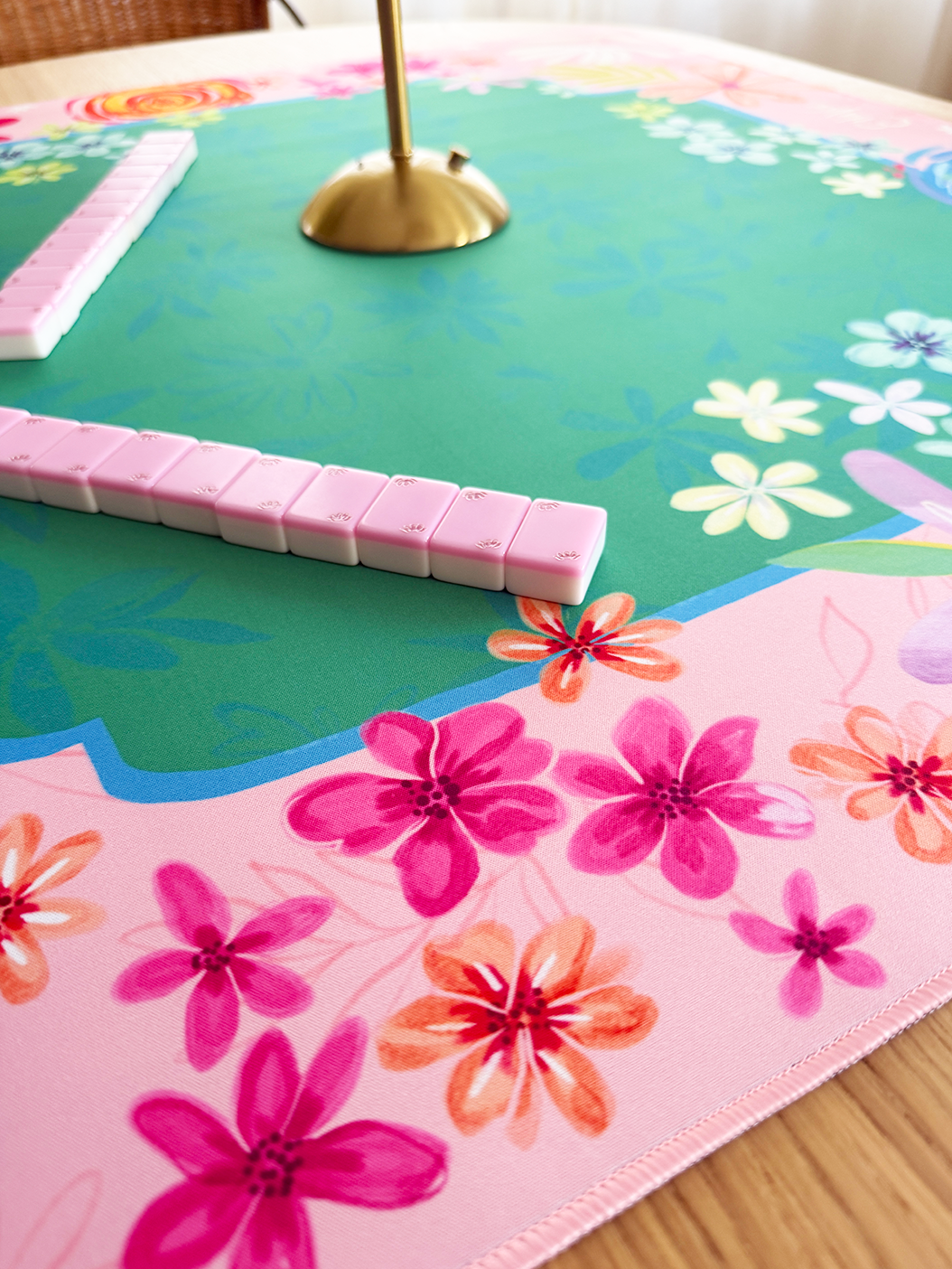 LIMITED EDITION - "Happy Fleurs" Double-Sided Mahjong Mat