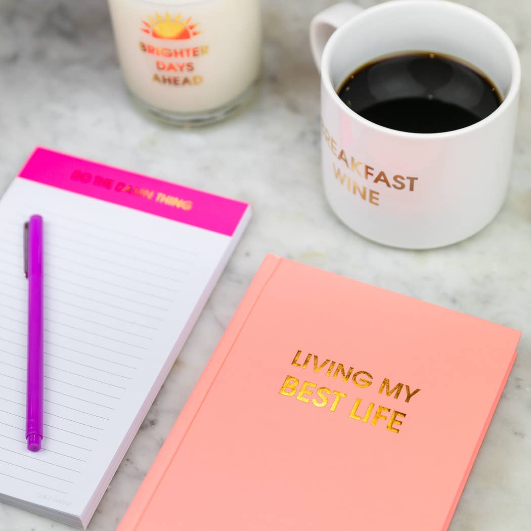 Living My Best Life - Hardcover Daily Journal - Sunset Pink