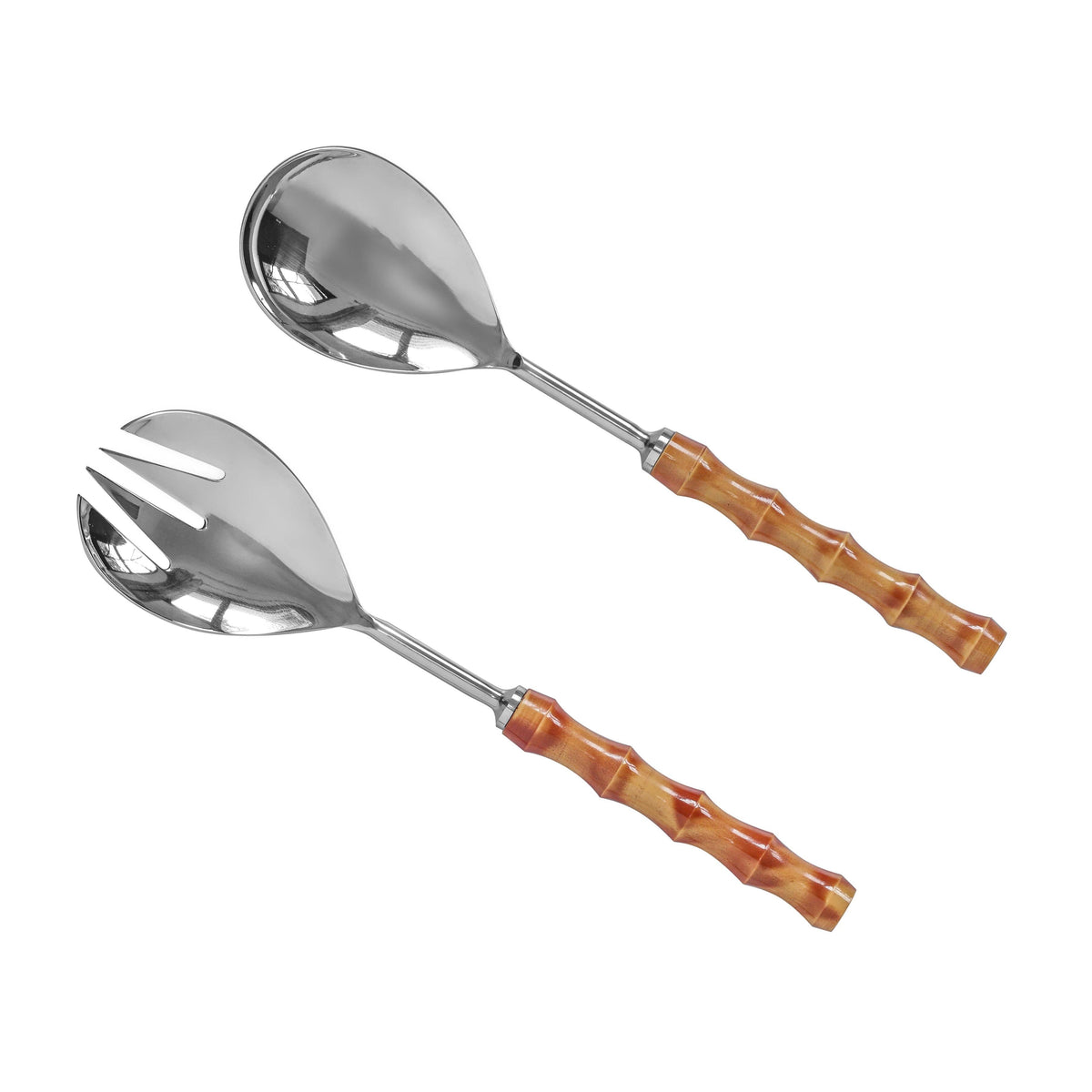 Bamboo Two Stainless Steel Salad Serving Set - (2 pieces)