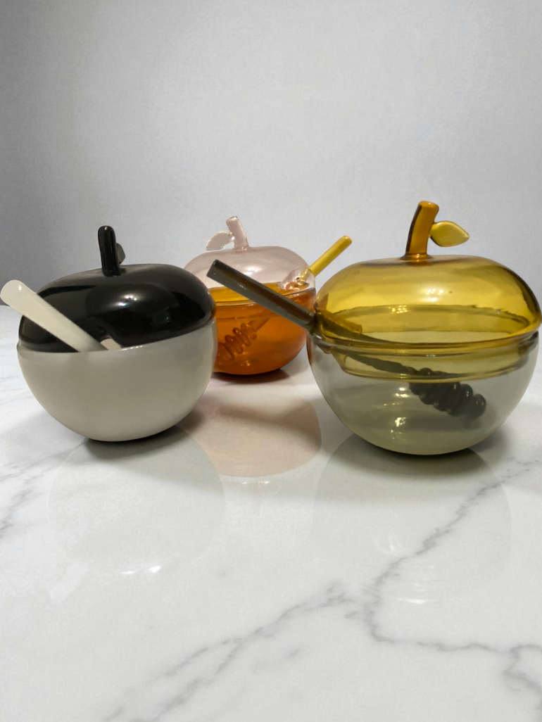 Black & White Medium Honey Dish