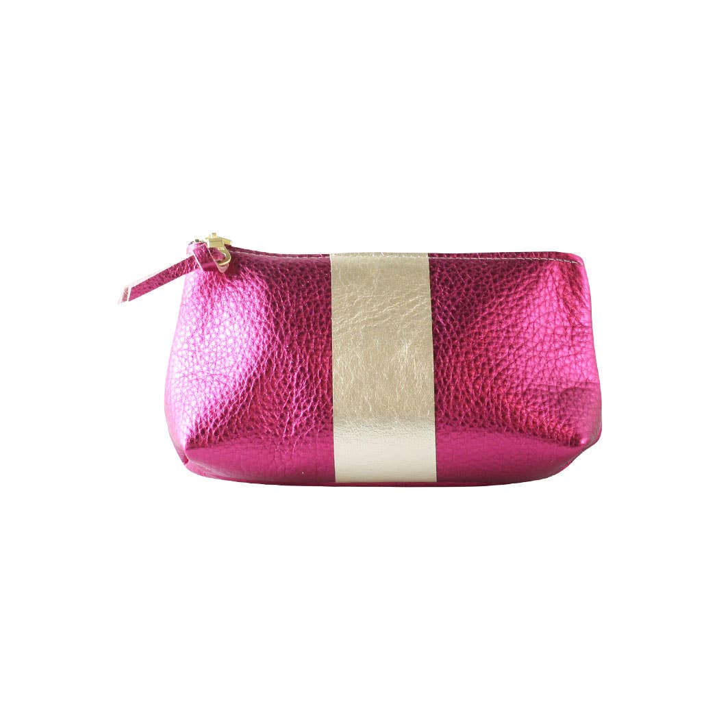 The Metallic Stripe Smaller Makeup Clutch