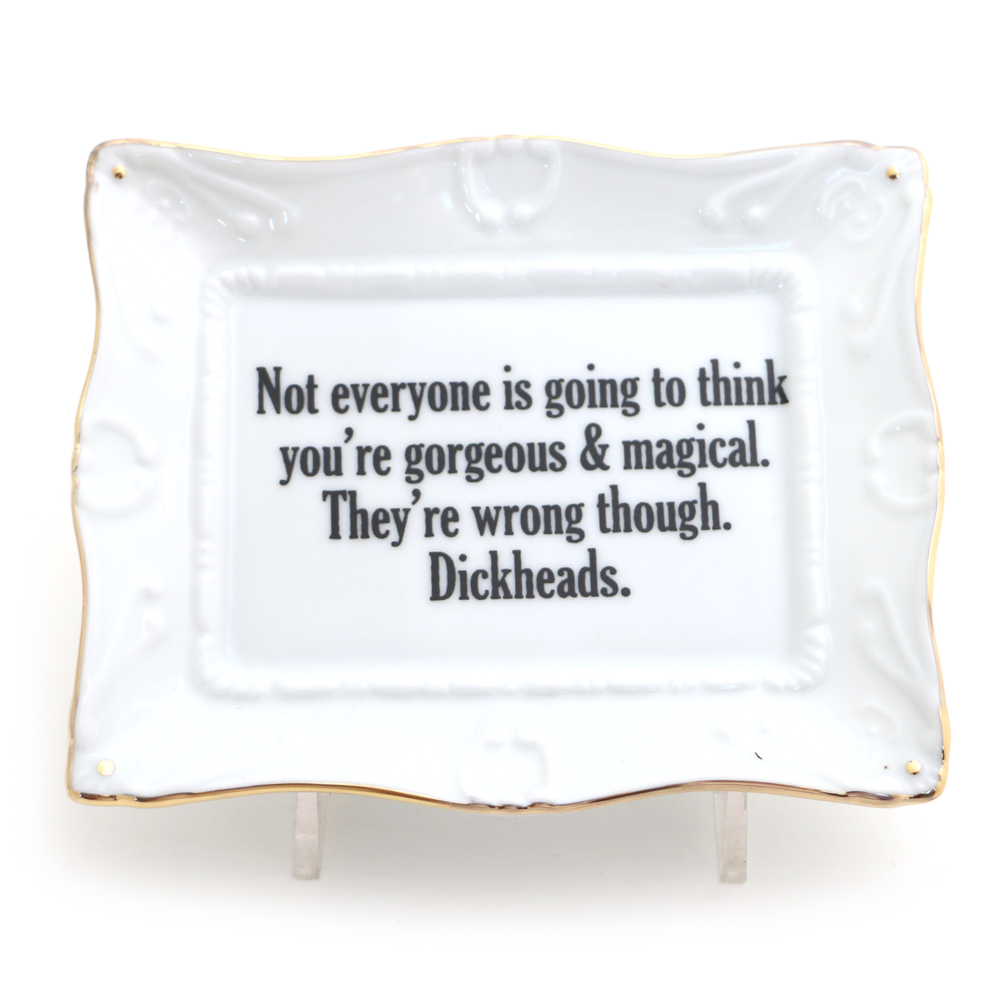 Porcelain tray with gold rim, Gorgeous and Magical