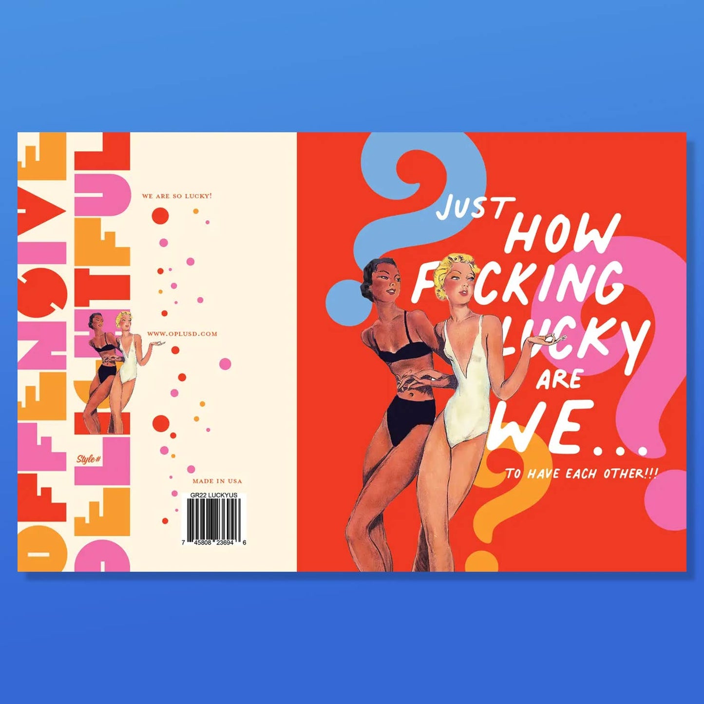 LUCKY GIRLS greeting card