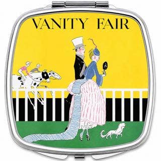 Vintage Vanity Fair Style Square Compact Mirror