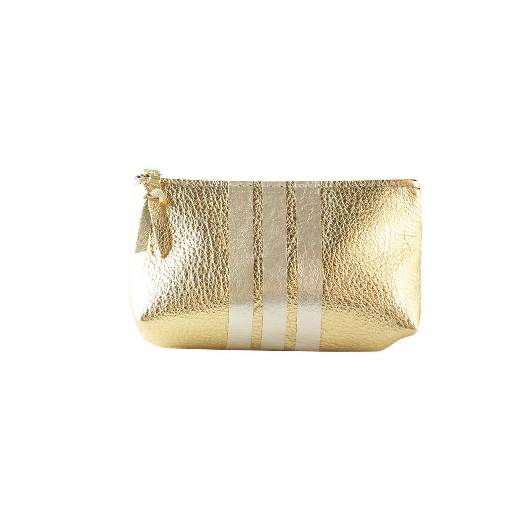 The Metallic Stripe Smaller Makeup Clutch