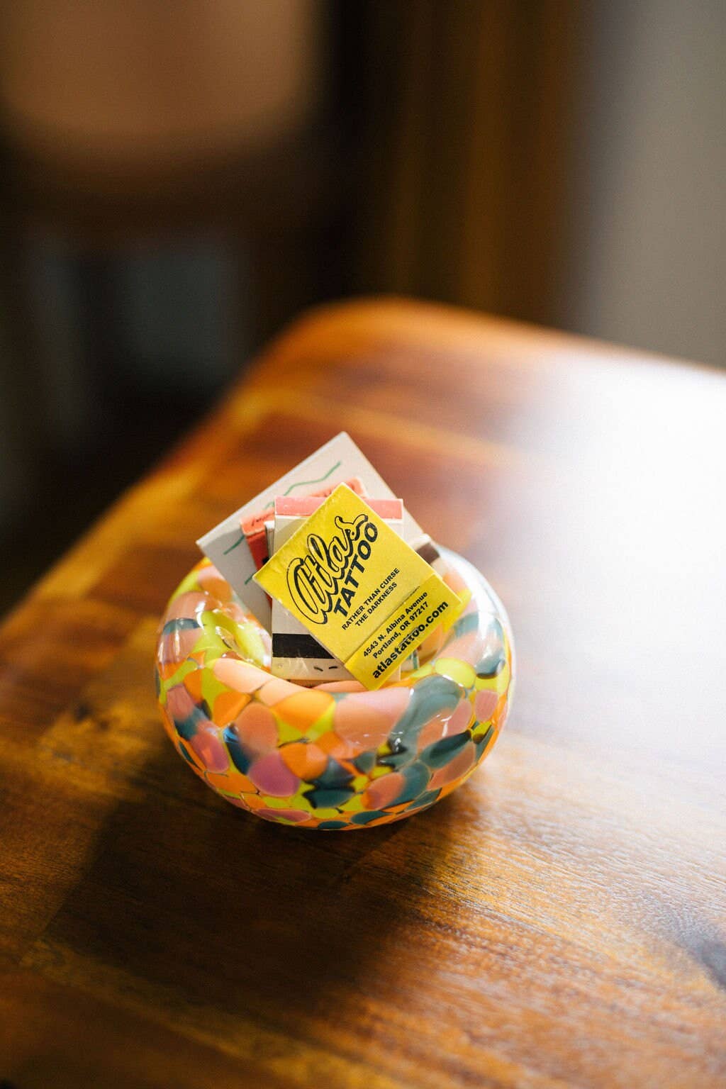 Glass Blown 90's Neon  Bubble Bowl