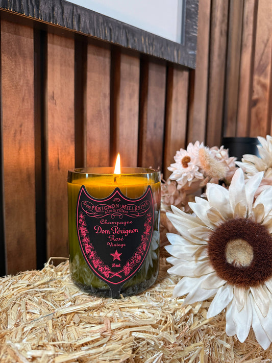 Recycled Dom P Rose Candle