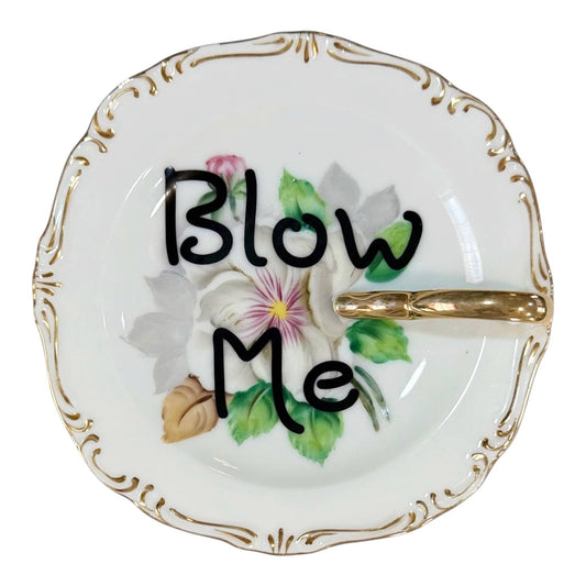 Blow Me Vintage Plate