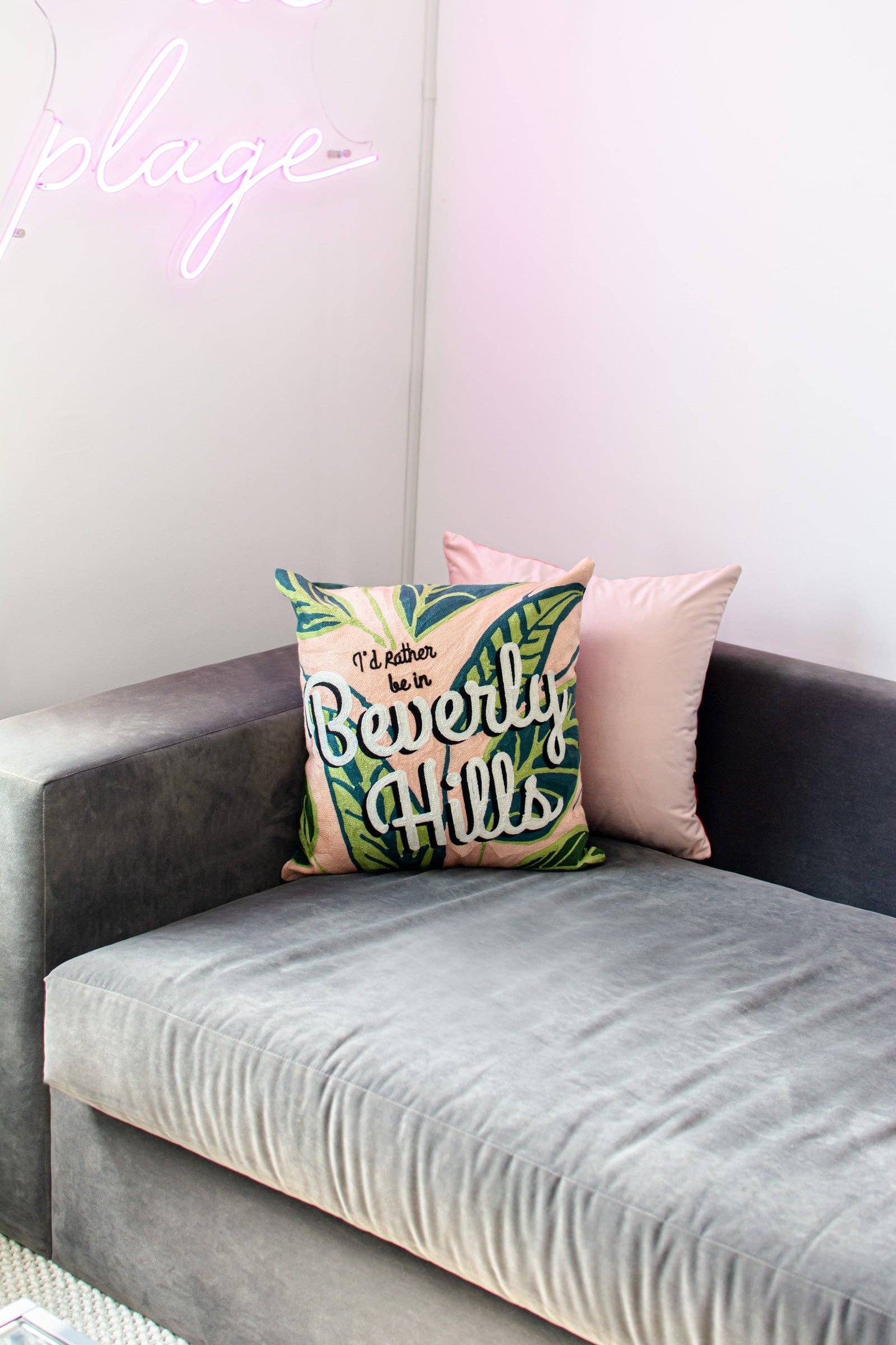 Beverly Hills Needlepoint Cushion (Limited Edition) Throw Pillow