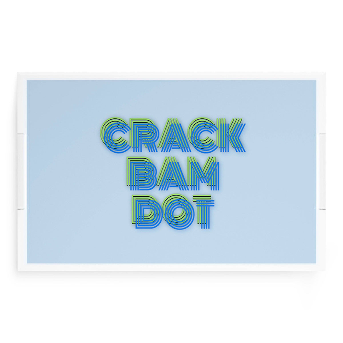 Mahjong Crack Bam Dot Blues Celery Acrylic Rectangle Decorative Tray