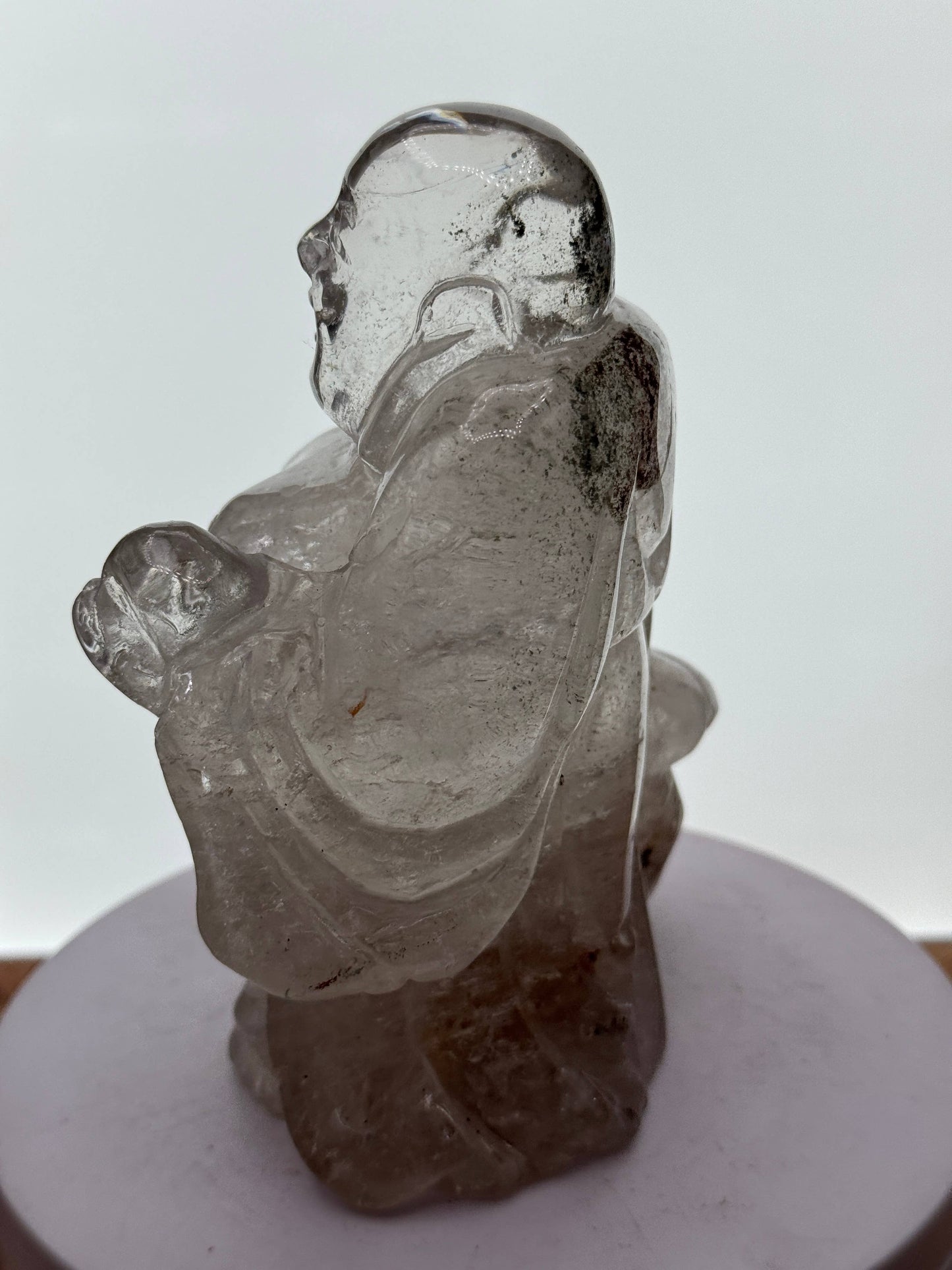 Happy Laughing Buddha Lodolite garden quartz H422
