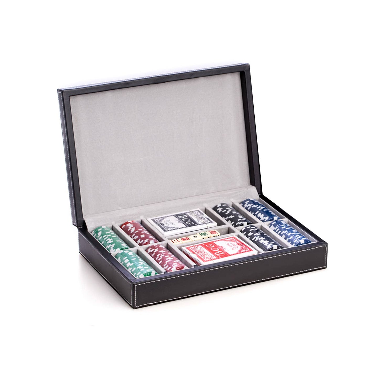 Poker Set in Black leather Case