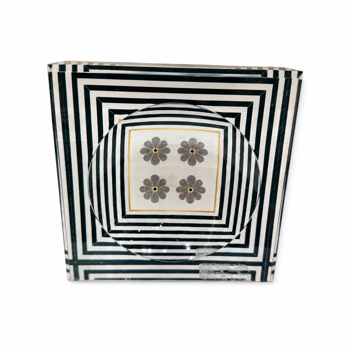 Catchall Lucite Bowl - Striped Floral