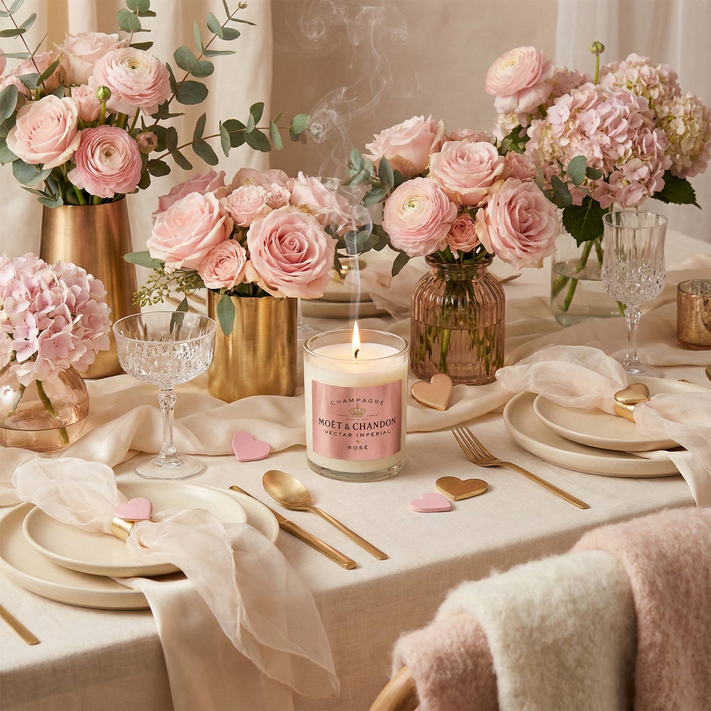 Recycled Moet Rose Candle