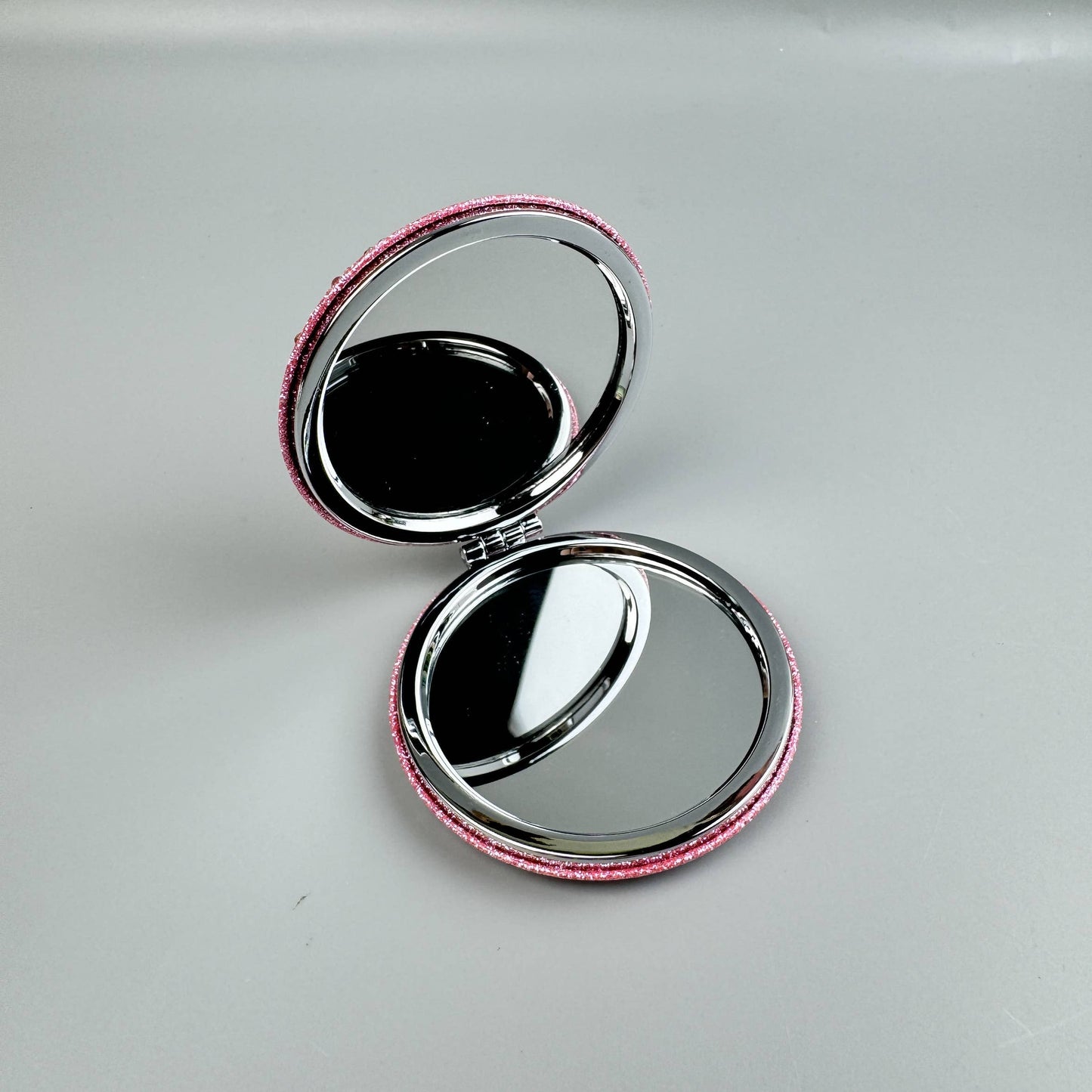 Circle Rhinestone Folding Makeup Mirror