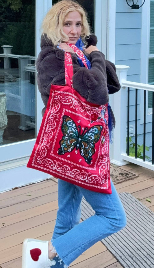 The Maya- Bandana Patch Bag (Butterfly or Snoopy)