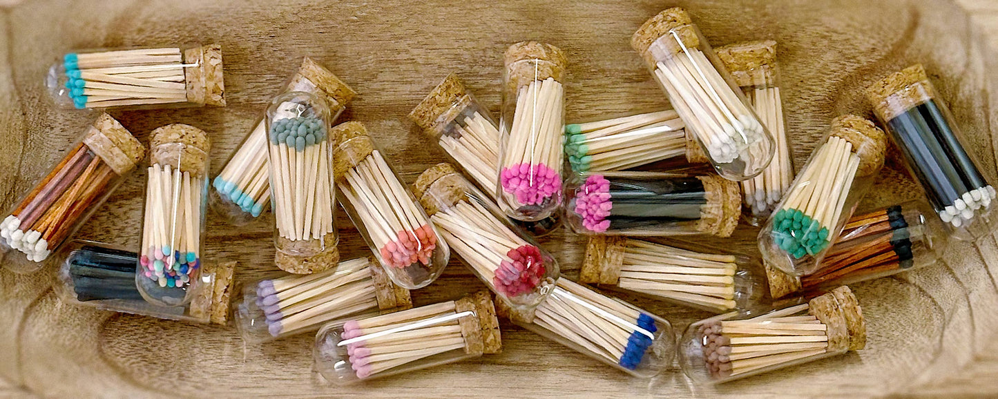 2" Matches in Mini Cloche Jar- Color of Your Choice