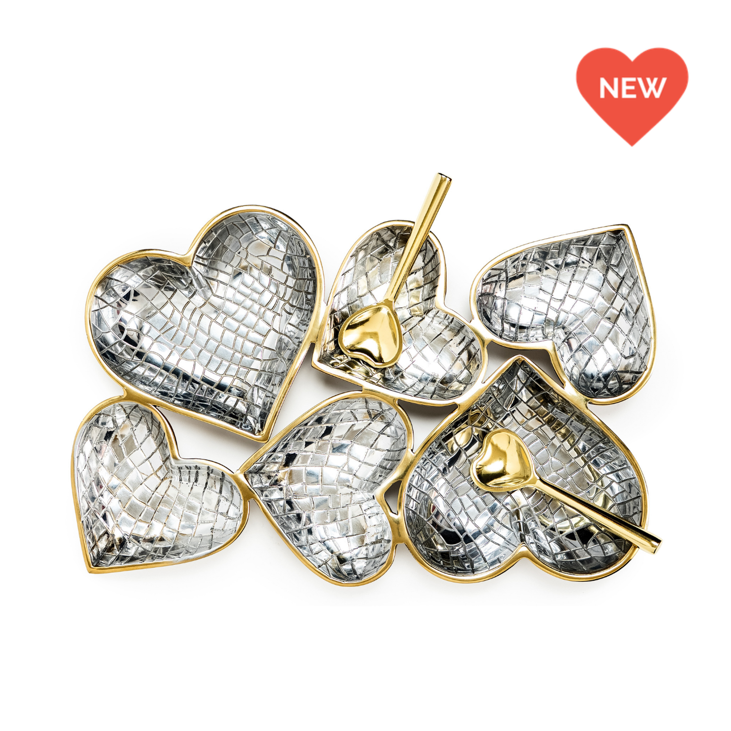 Heart Cluster with 2 Gold Heart Spoons