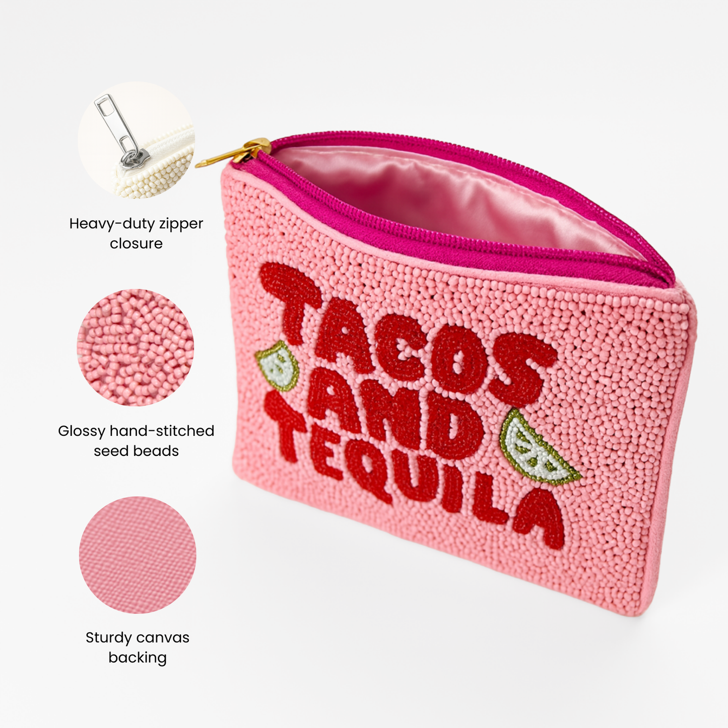 Tacos And Tequila Beaded Purse