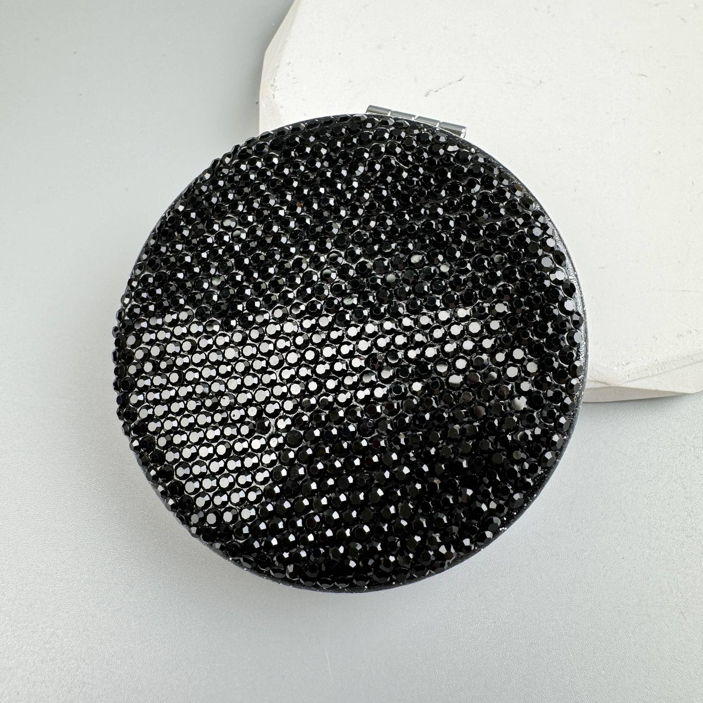 Circle Rhinestone Folding Makeup Mirror