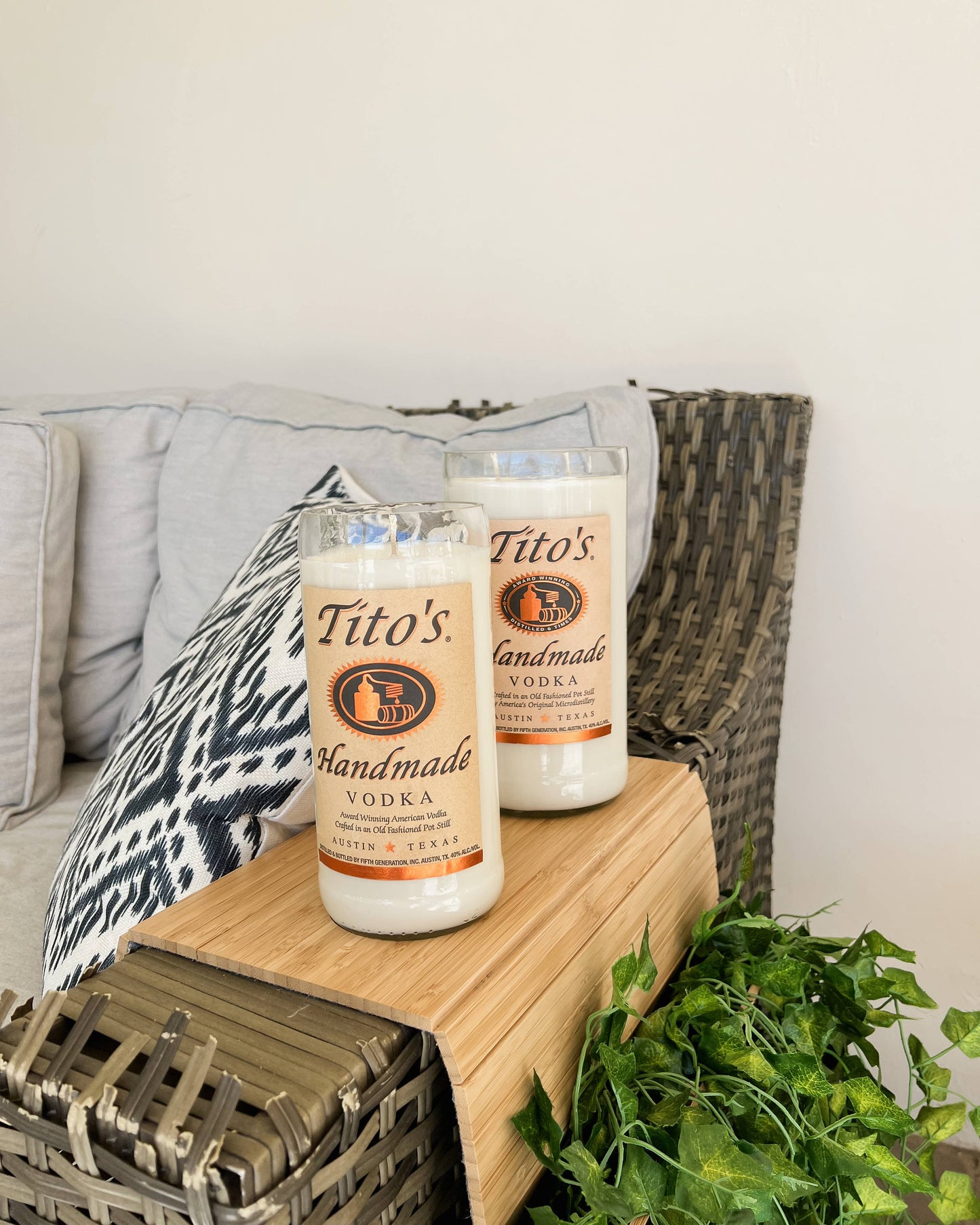 Recycled Titos Candle