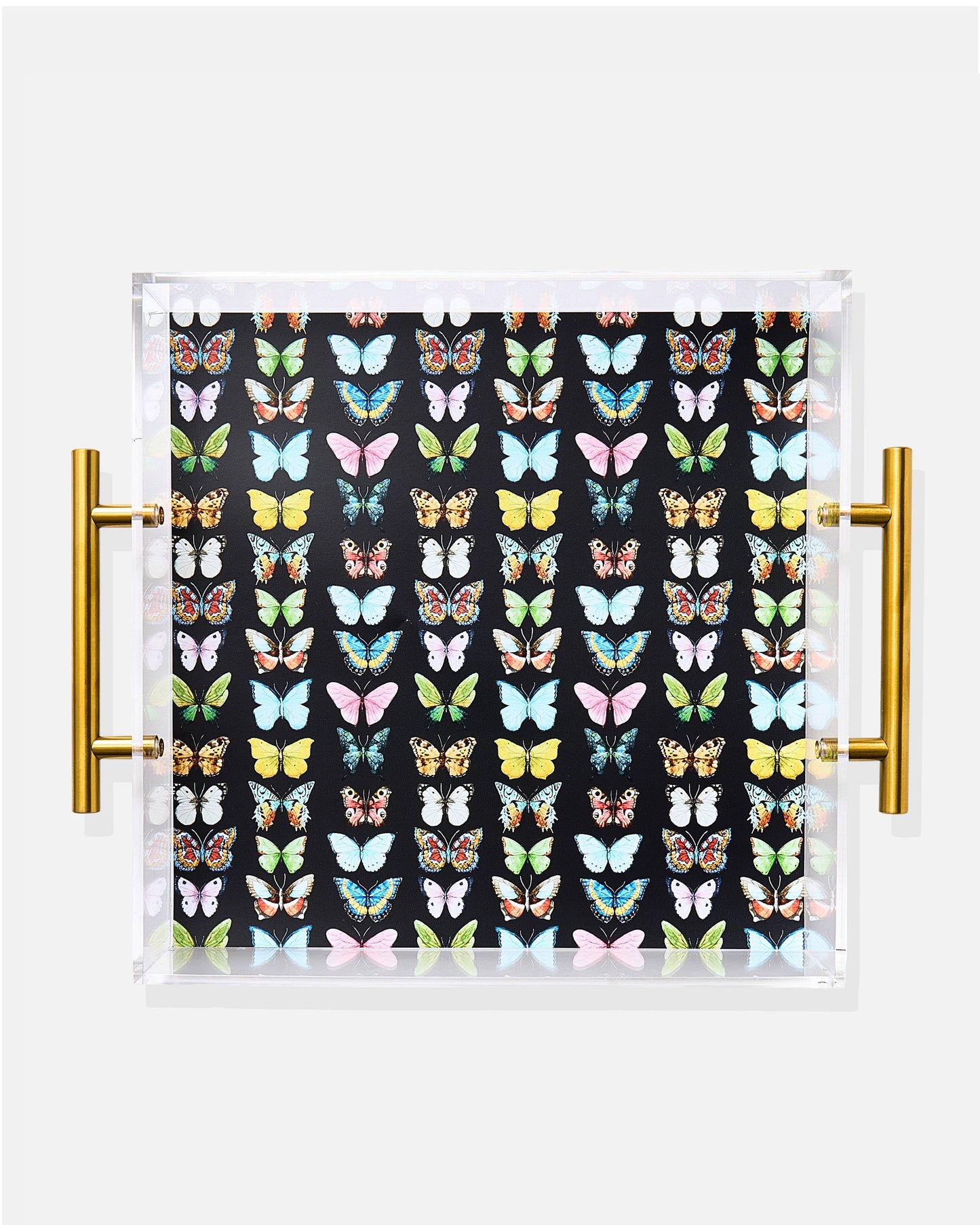 Monarch Acrylic Tray With Gold Handles(Pop of Color)