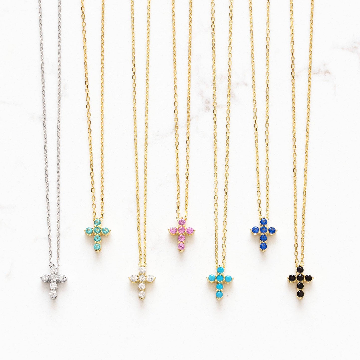 Crystal Cross Necklace /Clear Crystal Only