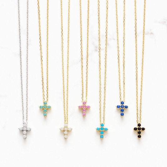 Crystal Cross Necklace /Clear Crystal Only