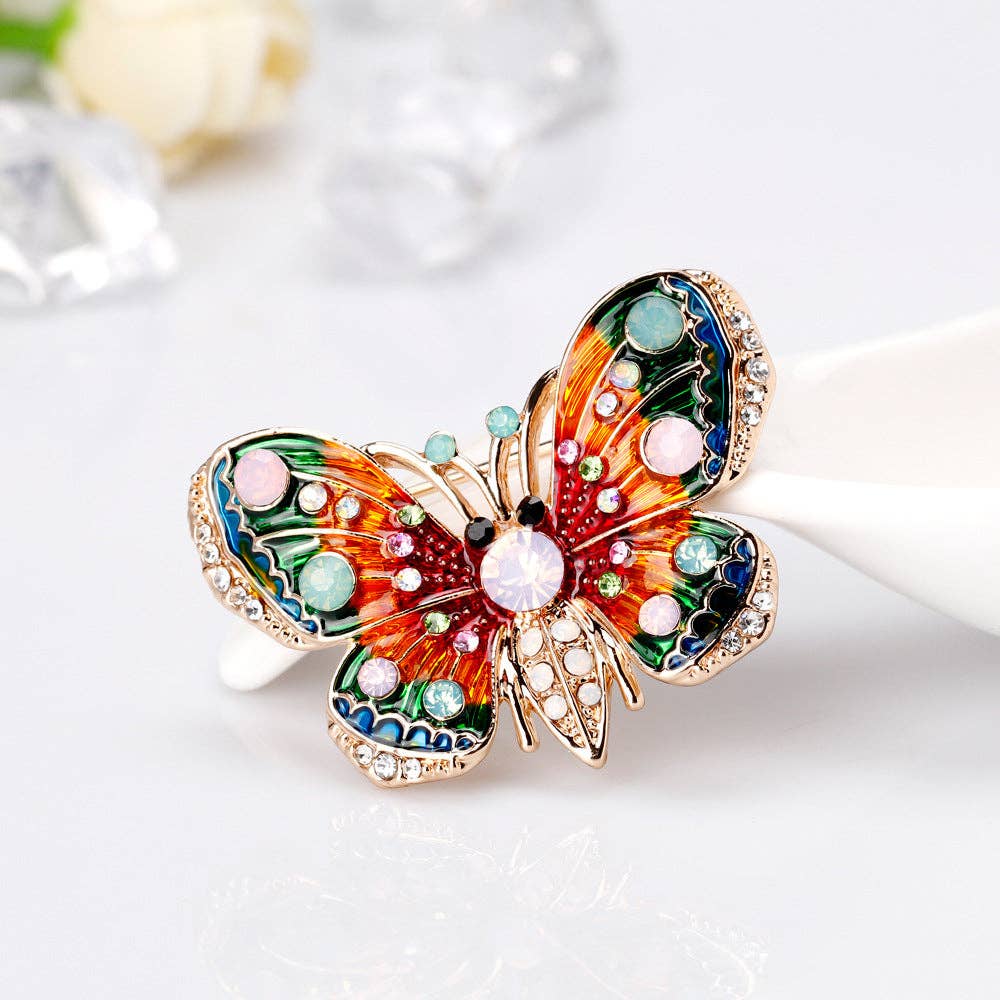 Multicolor Butterfly Brooch