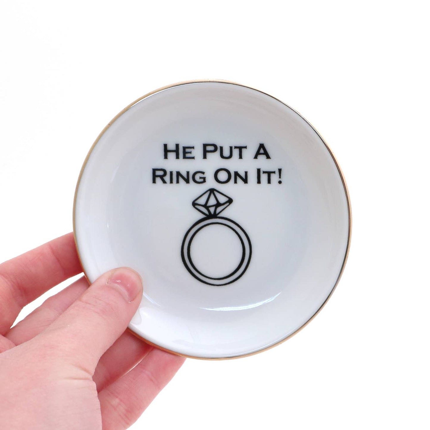 He Put A Ring On It Ring Dish with 22k Gold Accents