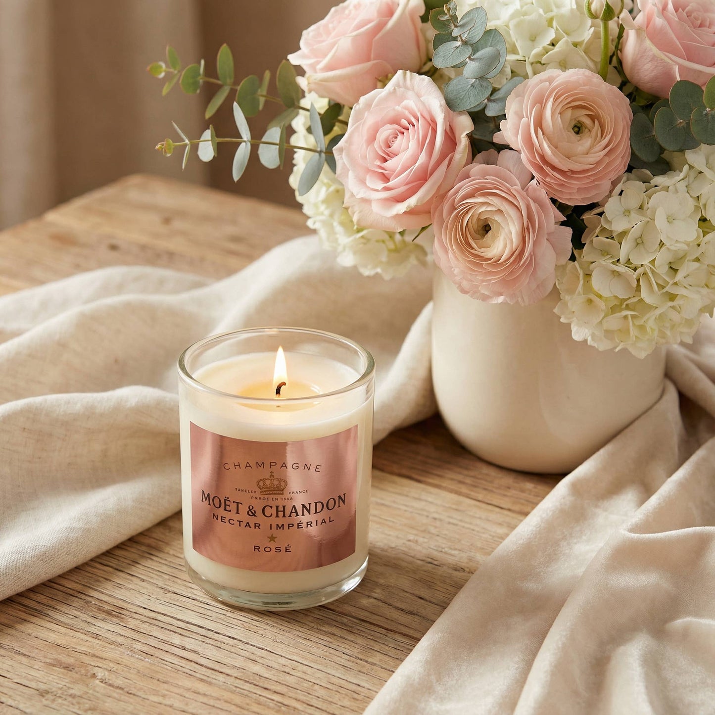 Recycled Moet Rose Candle