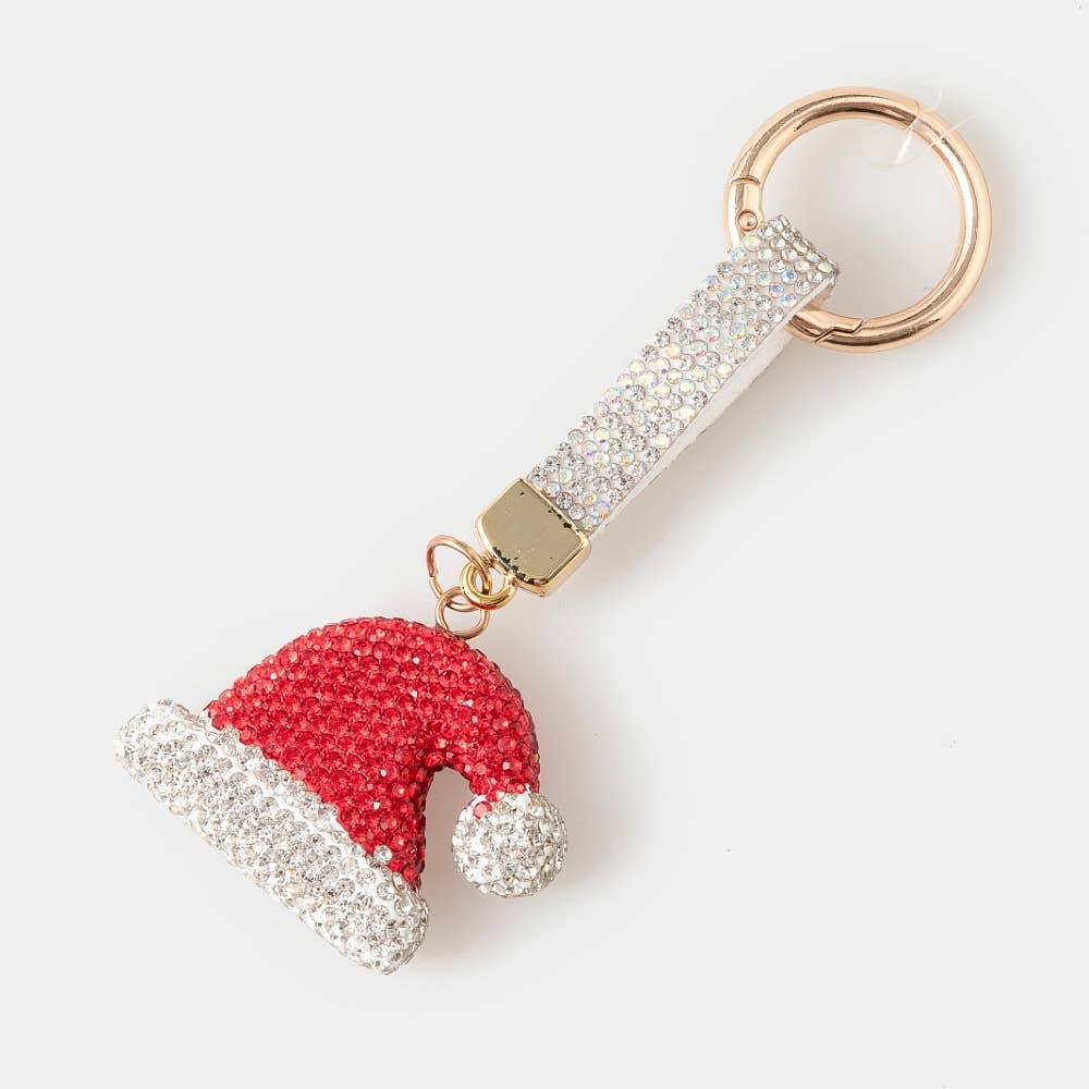 Pave Christmas Hat Bag Charm