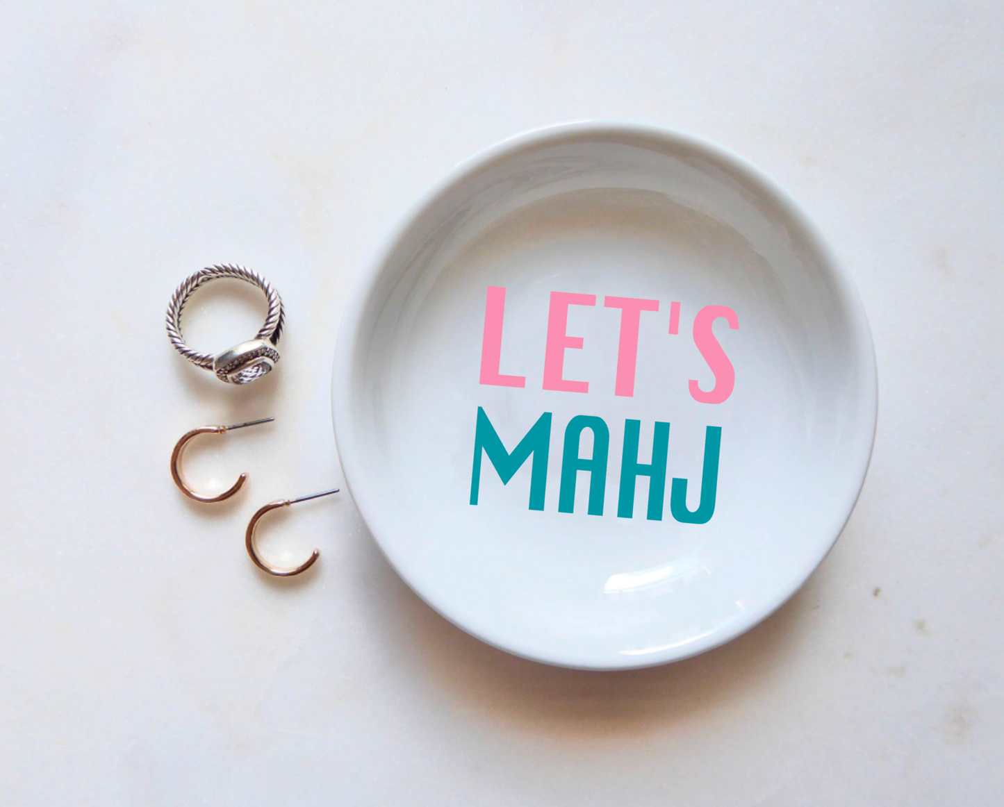 Let's Mahj Ring Dish (Mahjong Gifts) Dot Bam Crack Mahjong