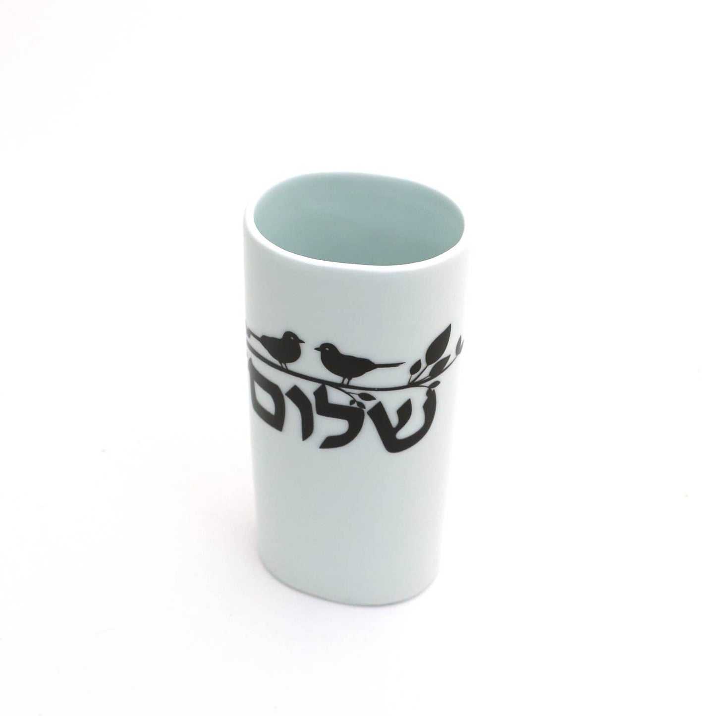 Shalom vase, Oval bud vase, 6 in, Judaica, Jewish wedding