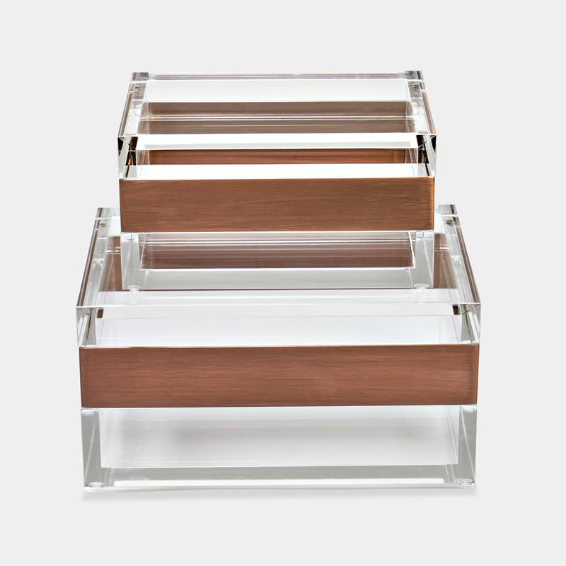 Transitional Orjano Boxes in Acrylic and Bronze