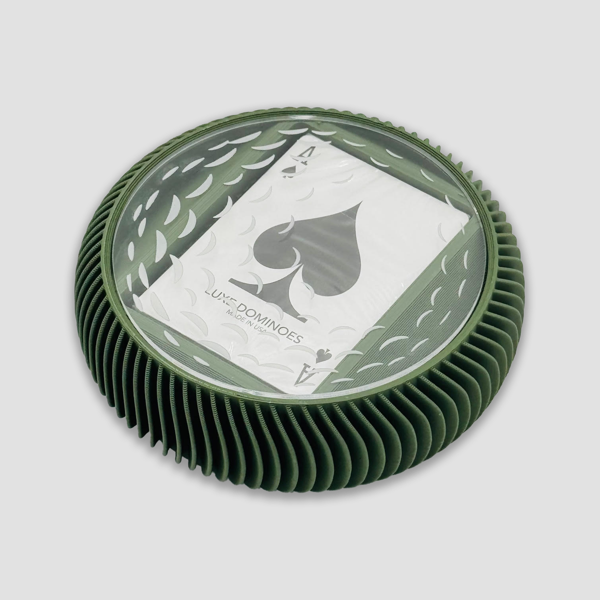 Round Single Card Deck with Golf Ball Engraving