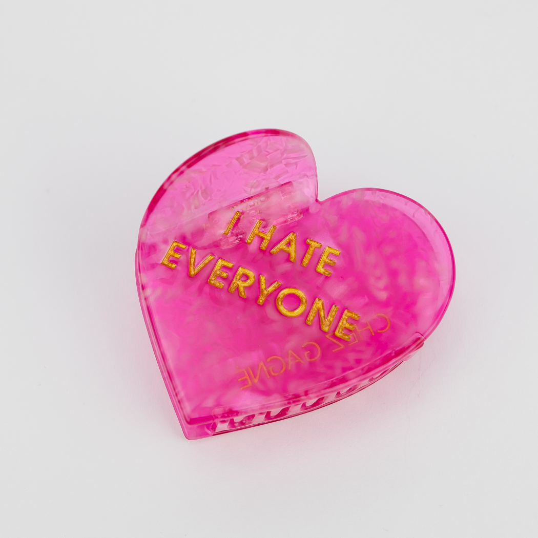 I Hate Everyone - Heart - Acetate Hair Claw Clip