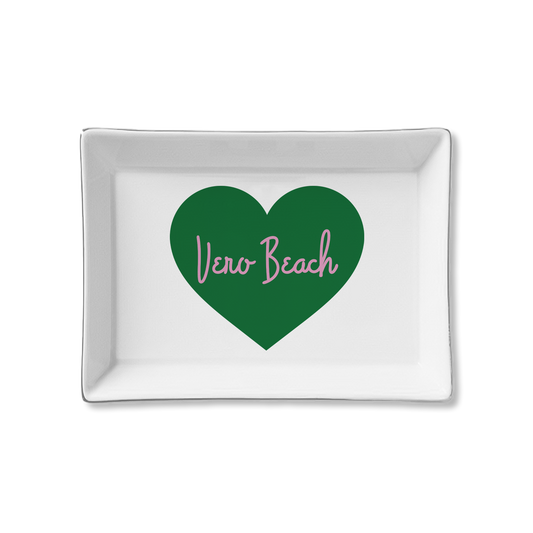 Ceramic Tray- Name Drop Location Heart