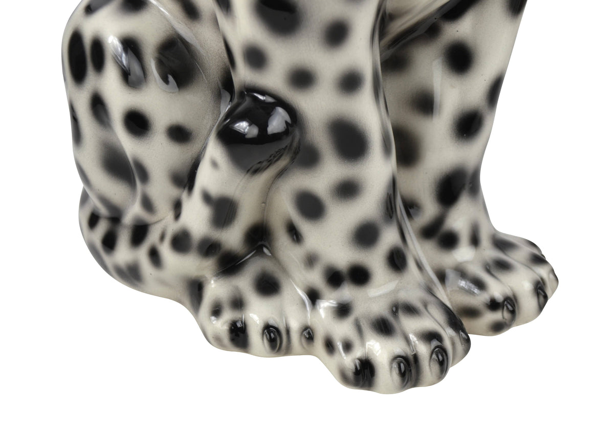22" BLACK & WHITE LEOPARD, (CAPODIMONTE)