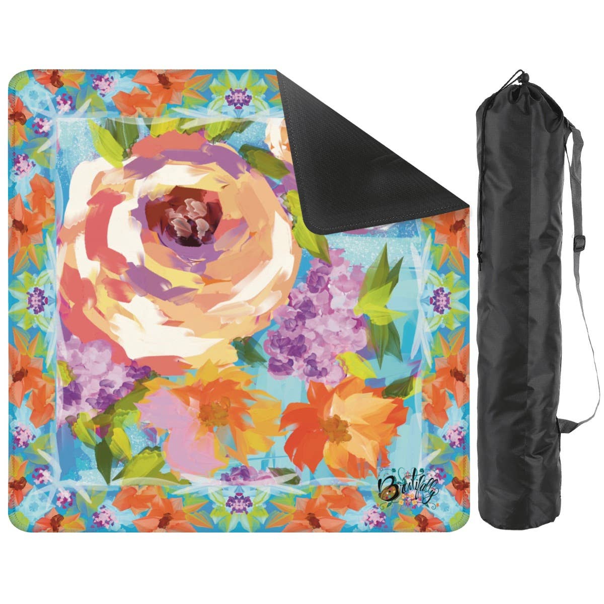 Bold floral Mahjong Mat 31.5"x31.5"