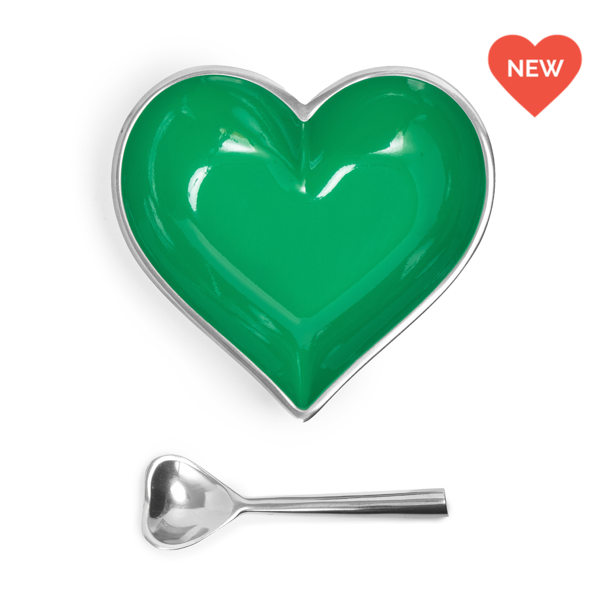 Happy New Green Heart with Spoon (Fabulous Christmas serving dish)